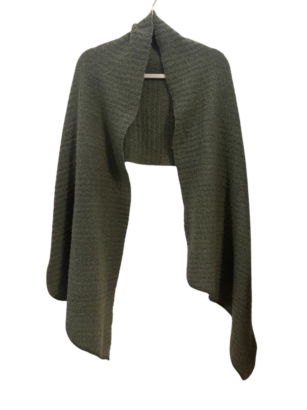 NWT Marcus Adler Olive Green Ribbed Knit Shawl Wrap